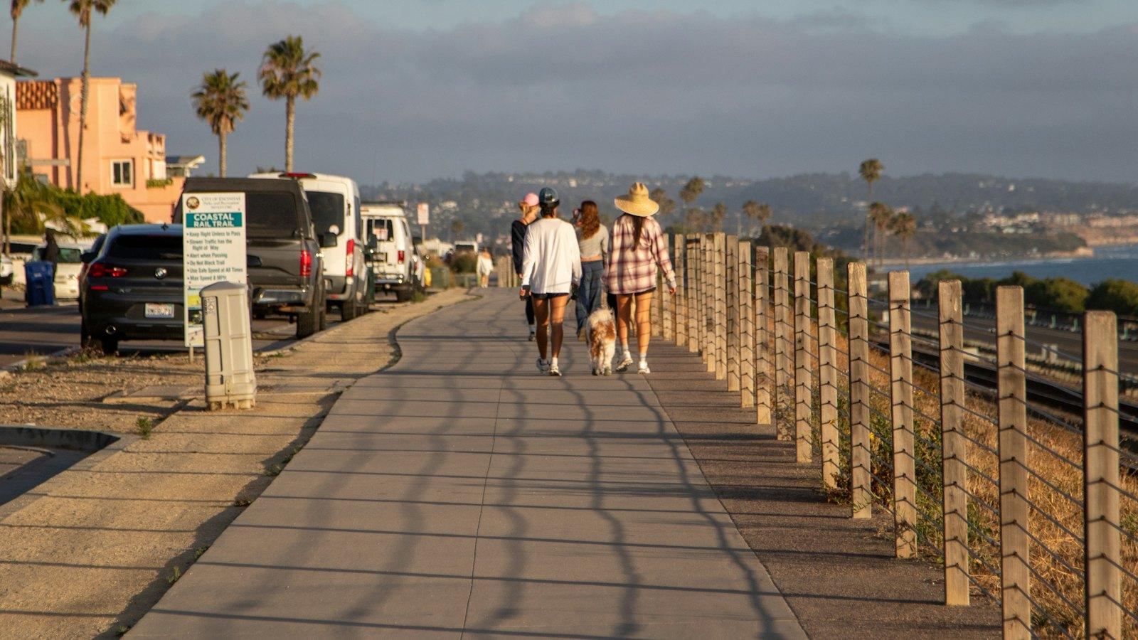 Older couple walking on a seaside promenade