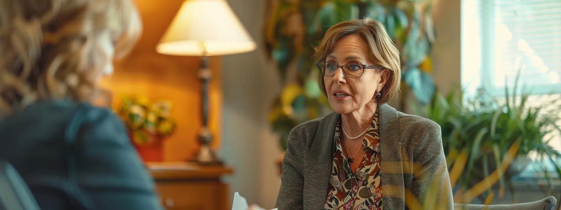 a financial advisor discussing retirement annuity options with a client in a cozy office setting.