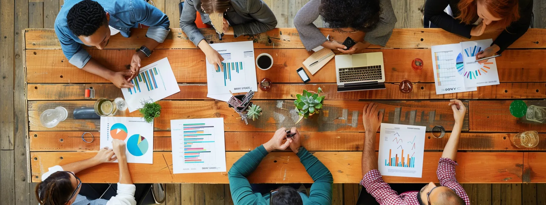 a diverse group of people sitting around a table, engaged in a discussion about indexed universal life insurance (iul), with charts and graphs spread out in front of them, illustrating the potential growth tied to market indices.