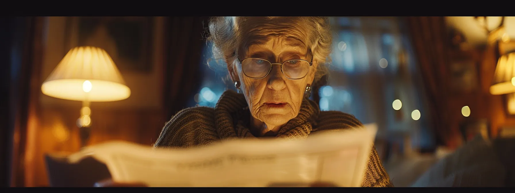 a senior woman staring at her final expense insurance policy with a worried expression, highlighting the importance of understanding waiting periods.