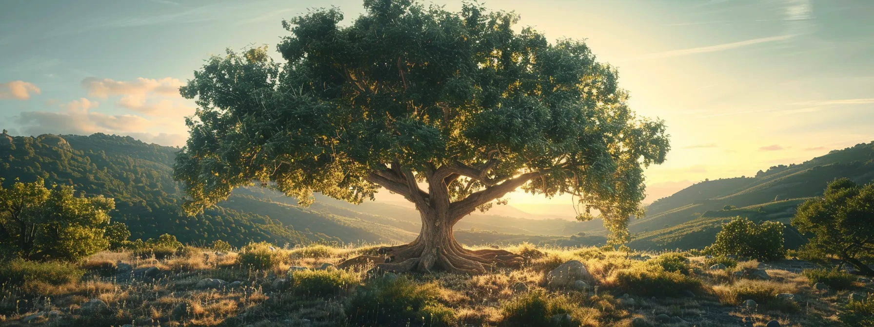 a serene image of a secure, sturdy oak tree representing the stability and lifelong coverage of whole life insurance.