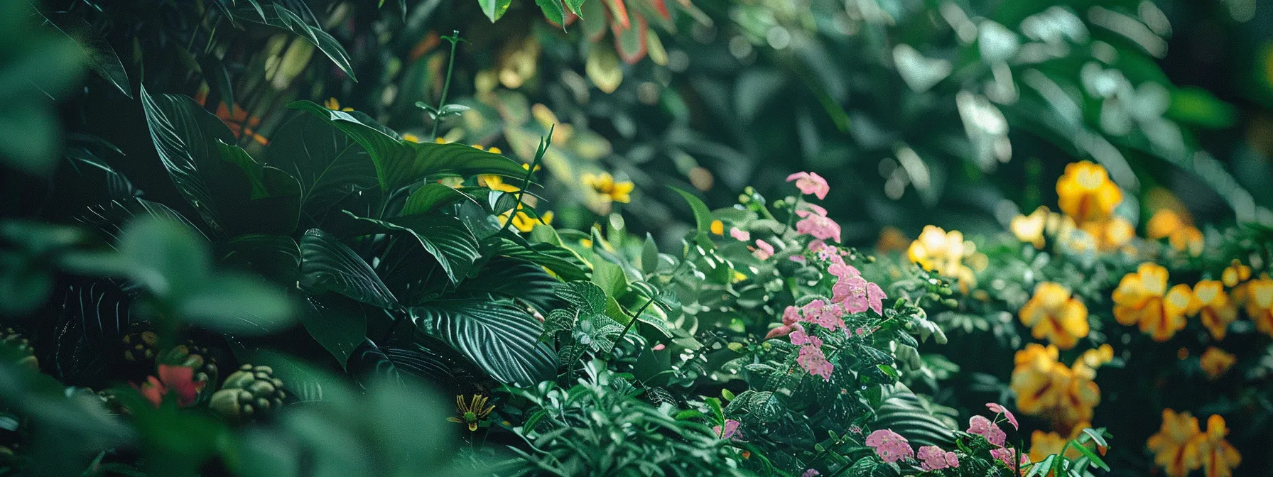 a lush garden with blooming flowers and thriving greenery symbolizing financial growth and potential.